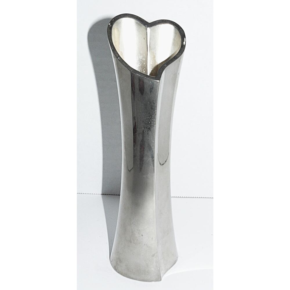Lenox Silver Tone Heart Vase 8" Wreath Backstamp Wedding Anniversary Gift Vintag